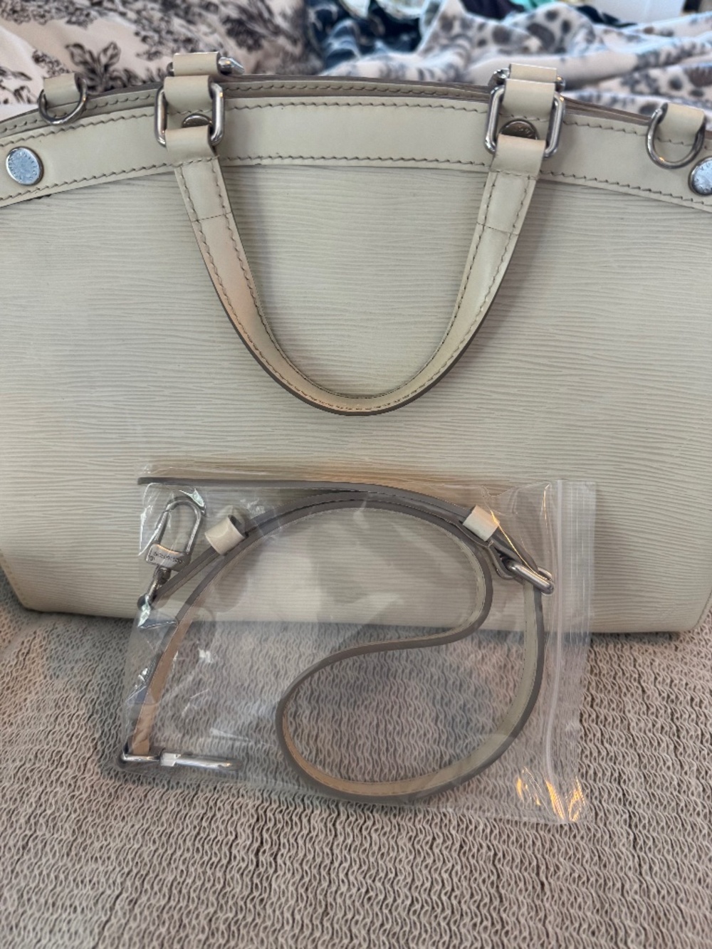 LV ivory Brea epi leather purse